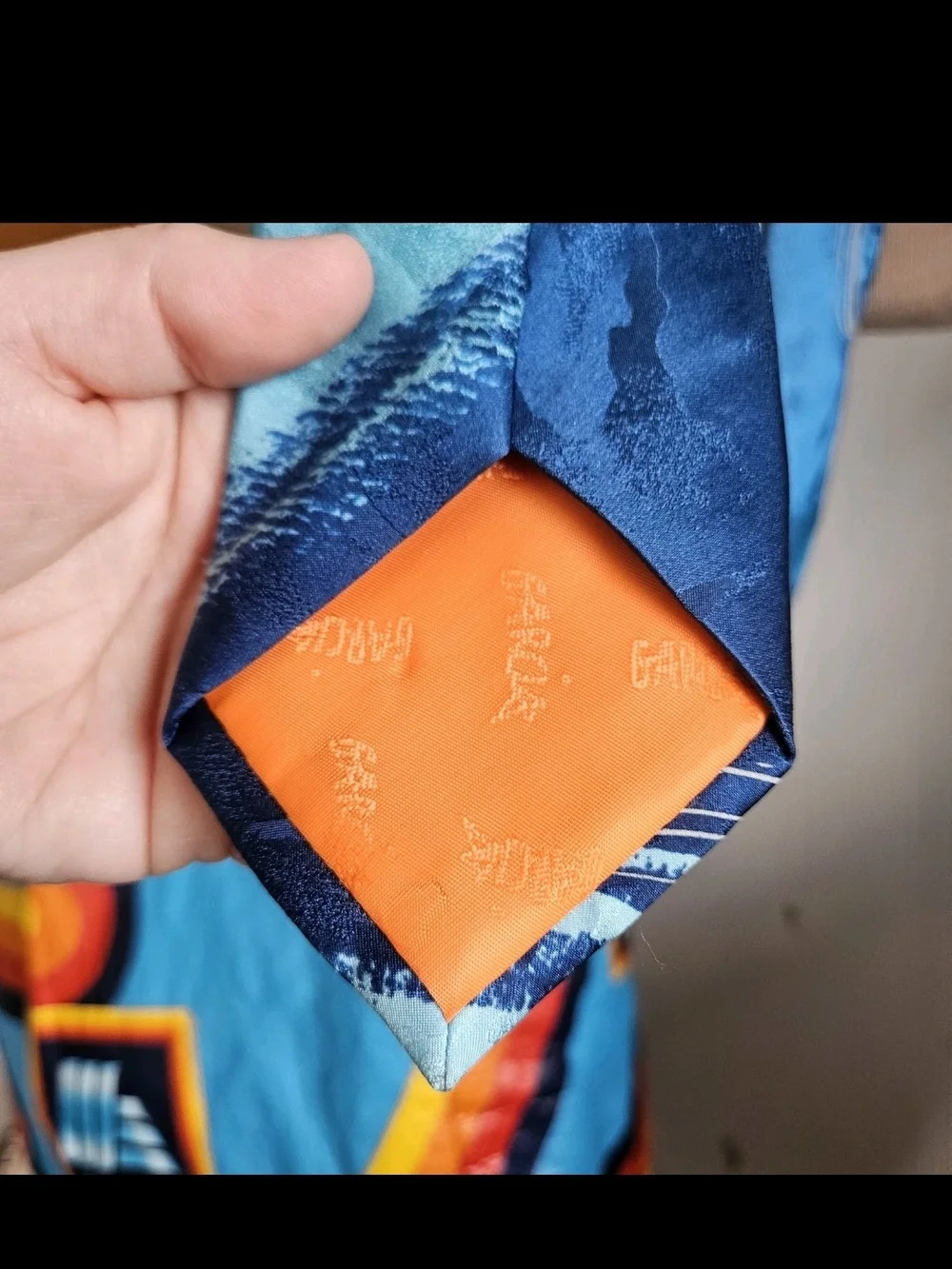 Jerry Garcia Tie Desert Island Collection 64 Silk Abstract Blue Watercolor Mens